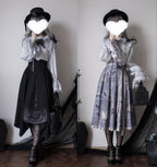 Witch Notes - Gothic Lolita Embroidered Dress Suit, Cross and Rose Print - image 10