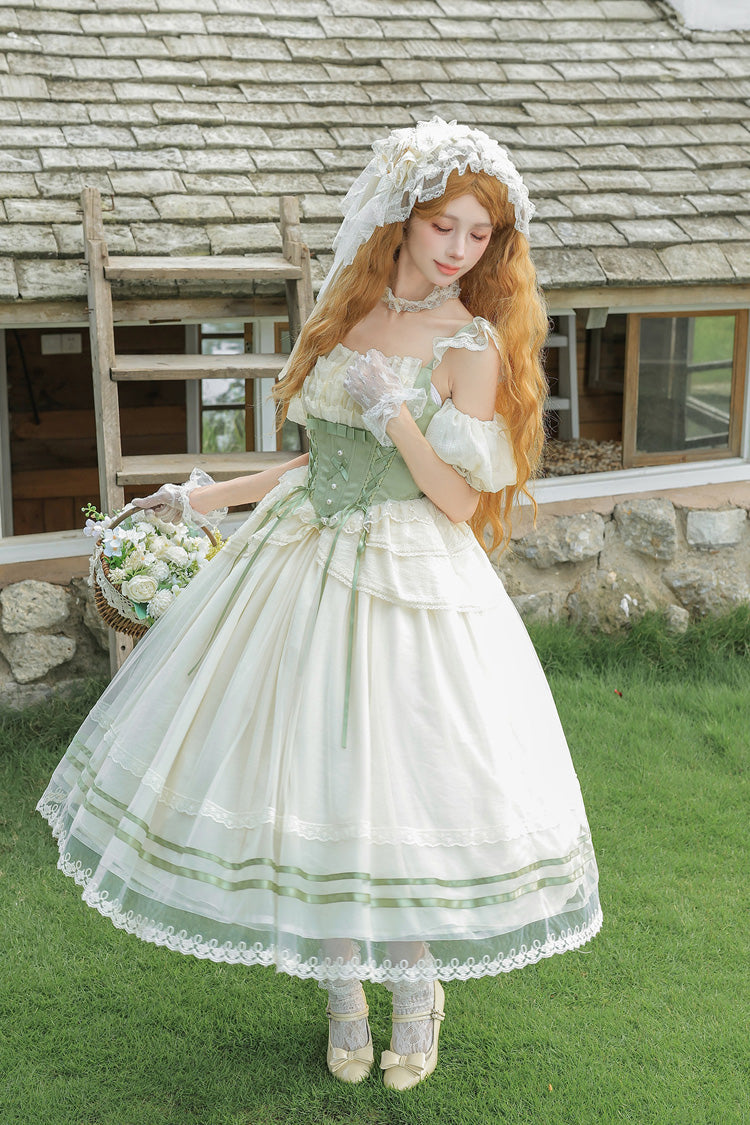 Green Fishbone Sweet Lolita JSK Dress Two Versions - image 16