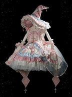 Pink and Blue High Waist Sweet Witchy Dress Lolita Jumper Skirt Full Set - image 8