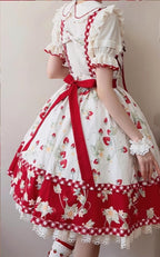 Sweet Lolita Shirt Strawberry Embroidery Ivory Blouse - image 22