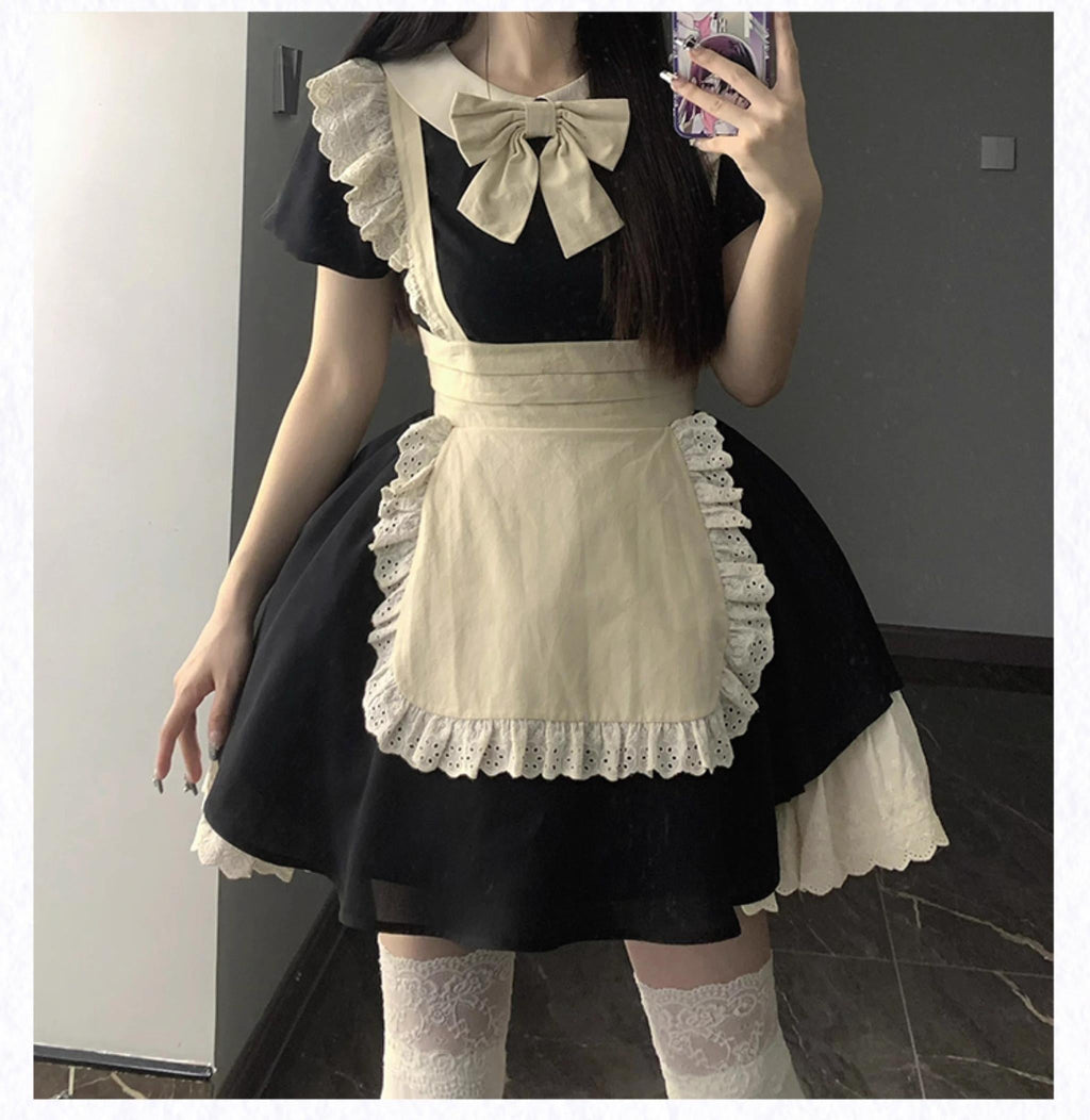 Kiss Kiss - Vintage Maid Lolita OP Dress and Apron - image 18