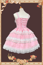 Doll in the Mirror - Square Collar Sleeveless Ruffled Lace-Up Sweet Lolita JSK Dress - image 8