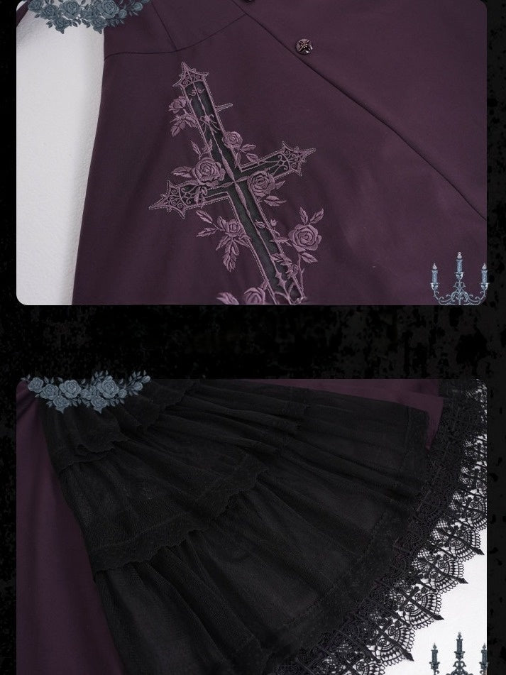 Purple Gothic JSK with Back Slit Skirt - image 5