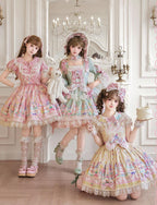 Macaron - Printed Sweet Lolita OP Dress and Old School JSK - image 2