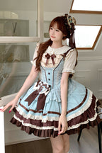 Mint Chocolate Sweet Lolita JSK Dress in Green and Brown - image 7
