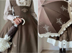 Lyre Academy - Classic Lolita 2-Fold Parasol, Lyre Print and Embroidered Trim - image 13