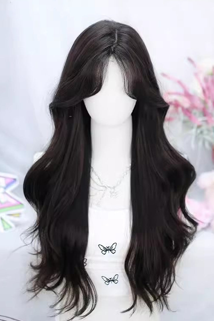 Middle-Parted Long Curly Sweet Lolita Wig in 4 Colors - image 3