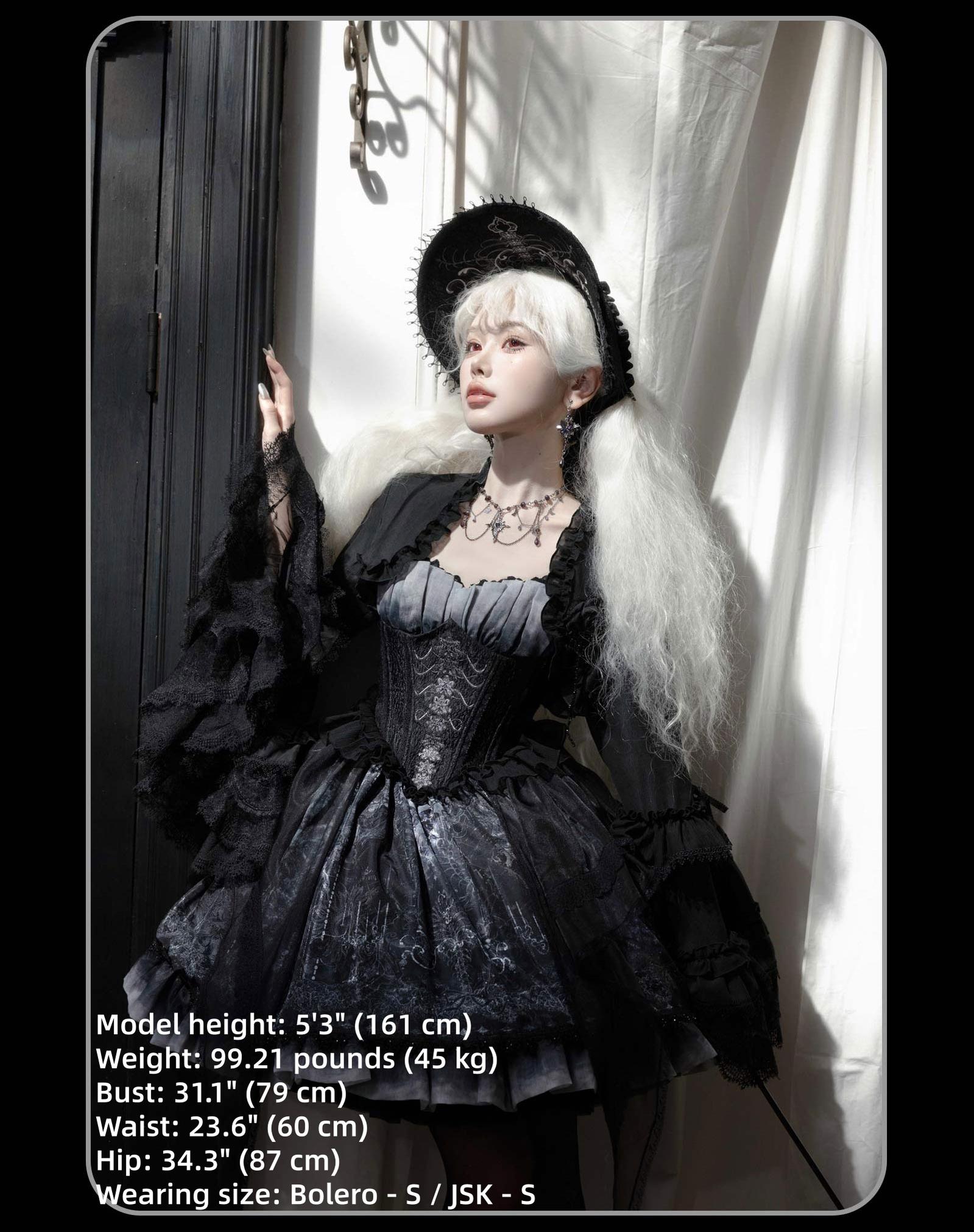 Bone-Eroded Butterfly - Gothic Lolita JSK & SK Set - image 9
