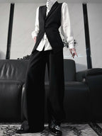 Aont Black Slim-Fit Single-Breasted Ouji Waistcoat - image 4