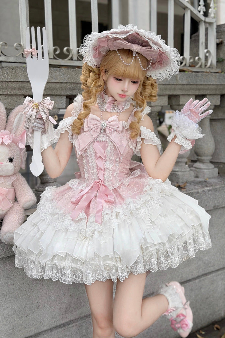 Pink Pearl Ballet Sweet Lolita JSK Dress - image 6