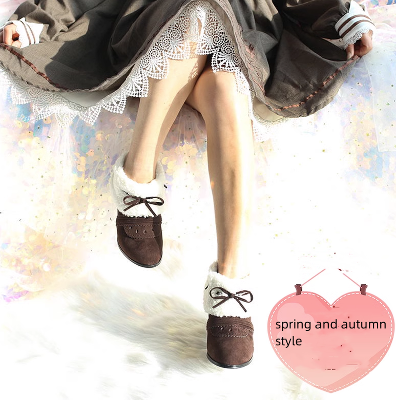 Kawaii Winter Lolita Multicolor Ankle Boots - image 12