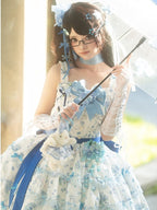 Floral Lolita Dress with Bow Train - image 3