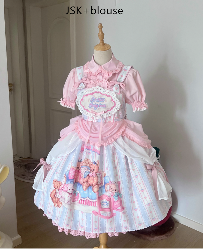 Barbie Bear - Sweet Lolita Bear Print JSK and OP and Accessories - image 31
