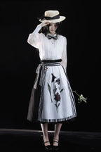 Lily - Printed & Embroidered Gothic Lolita Skirt - image 6