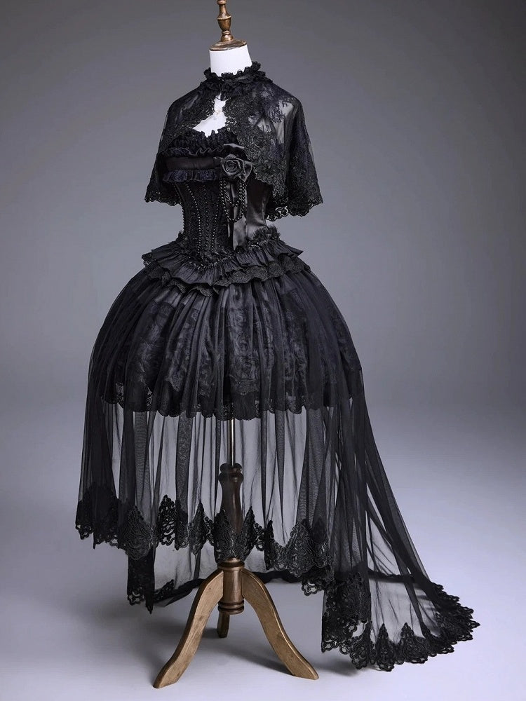 Black Kuro Elegant JSK, Cape and Overlay Set - image 1