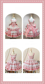 Girl's Secret - Pink Sweet Lolita JSK Dress with Lace and Bow Trailing - image 13