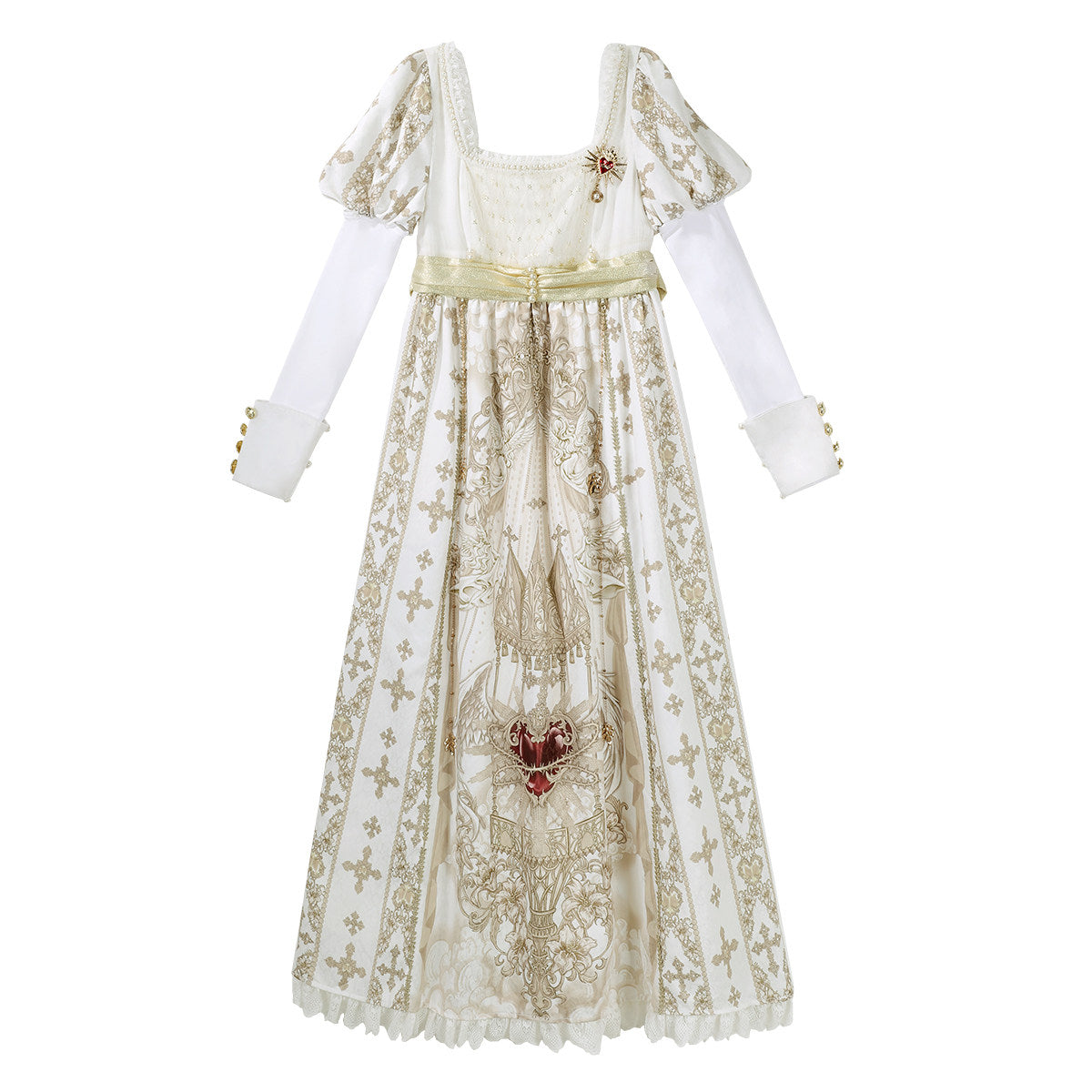 Sacred Coronation Gothic Cathedral Print Empire Lolita OP Dress Set - image 8