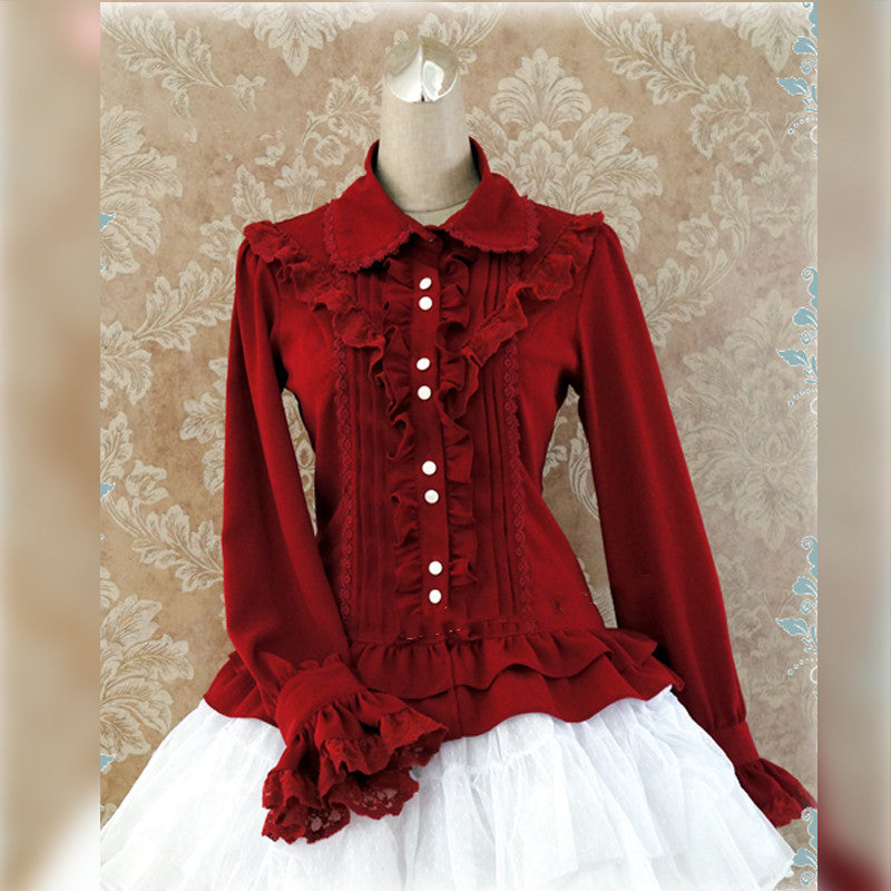 Elegant Lace-Up Back Lolita Blouse - image 1