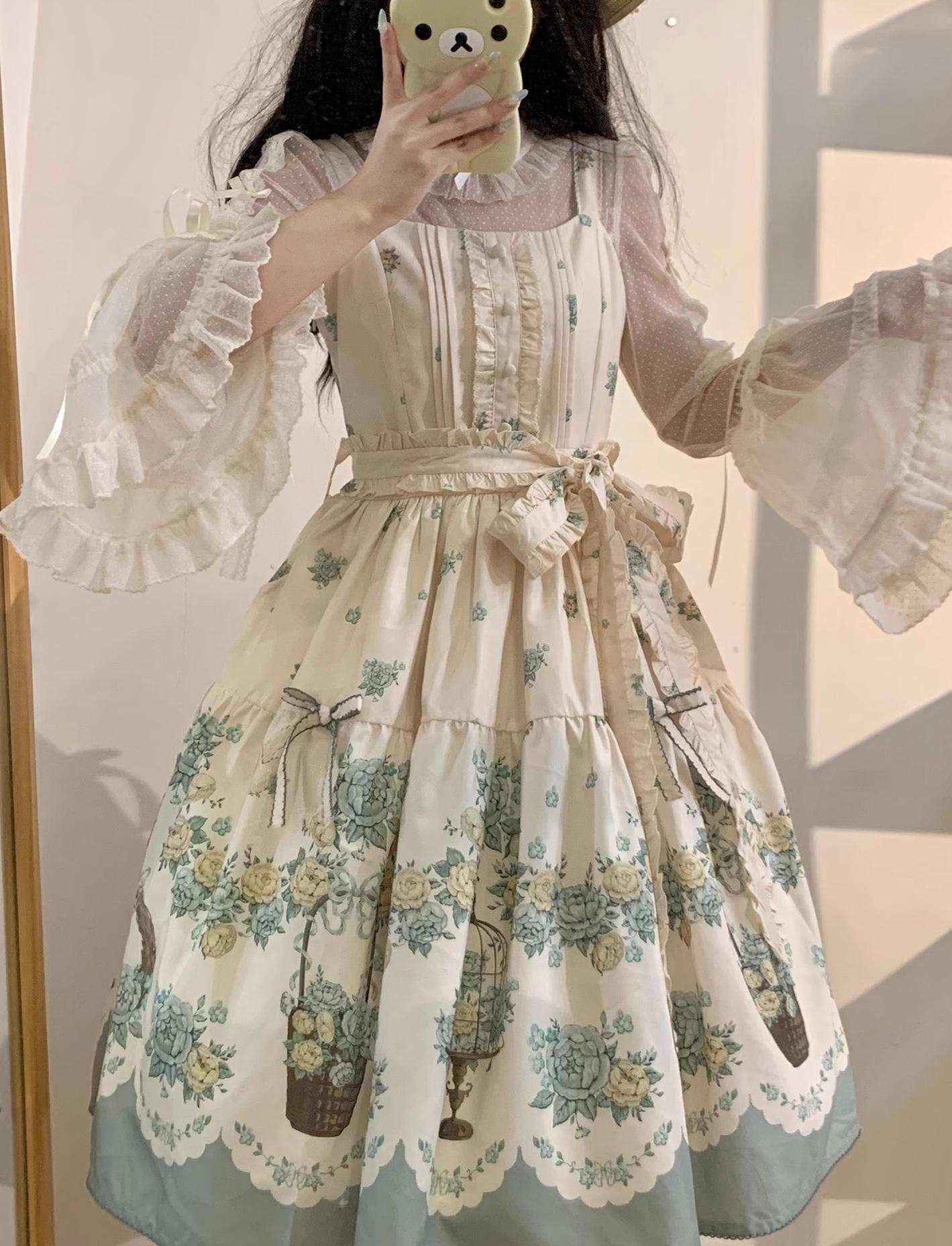 Floral and Bird Series - Classic Lolita JSK Dress, Floral Print - image 44