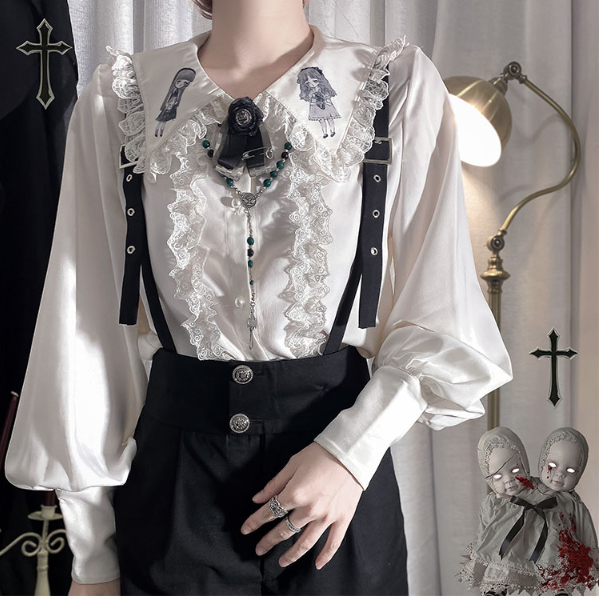Corroding the Heart - Ouji Lolita Shirt Suspenders Shorts Collection - image 23