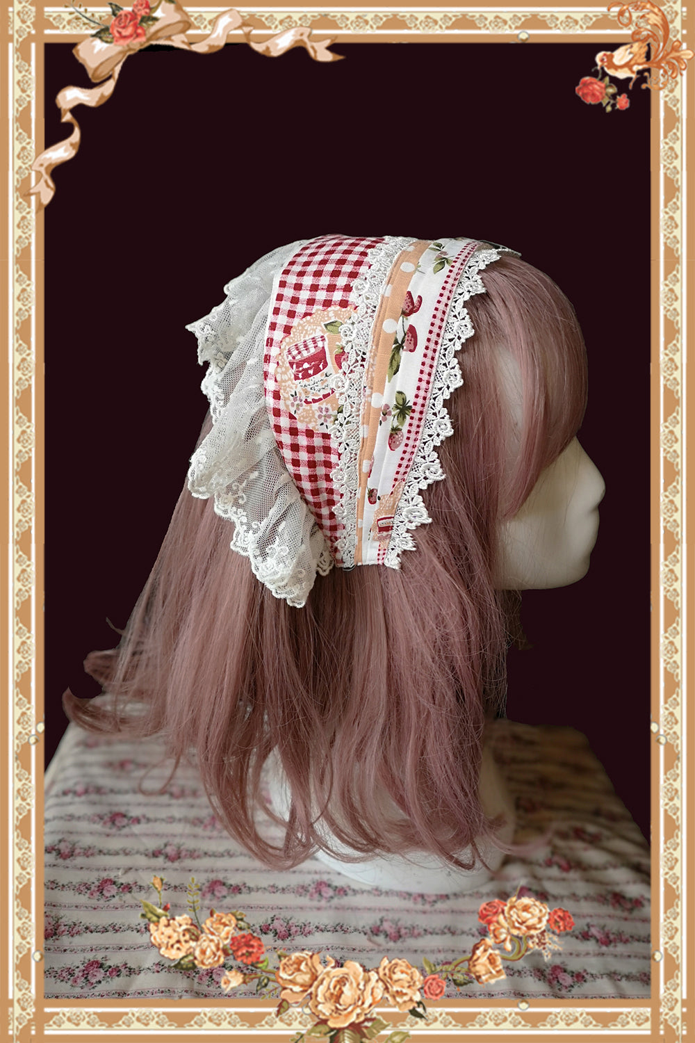 Strawberry Plaid - Sweet Lolita JSK Dress - image 9