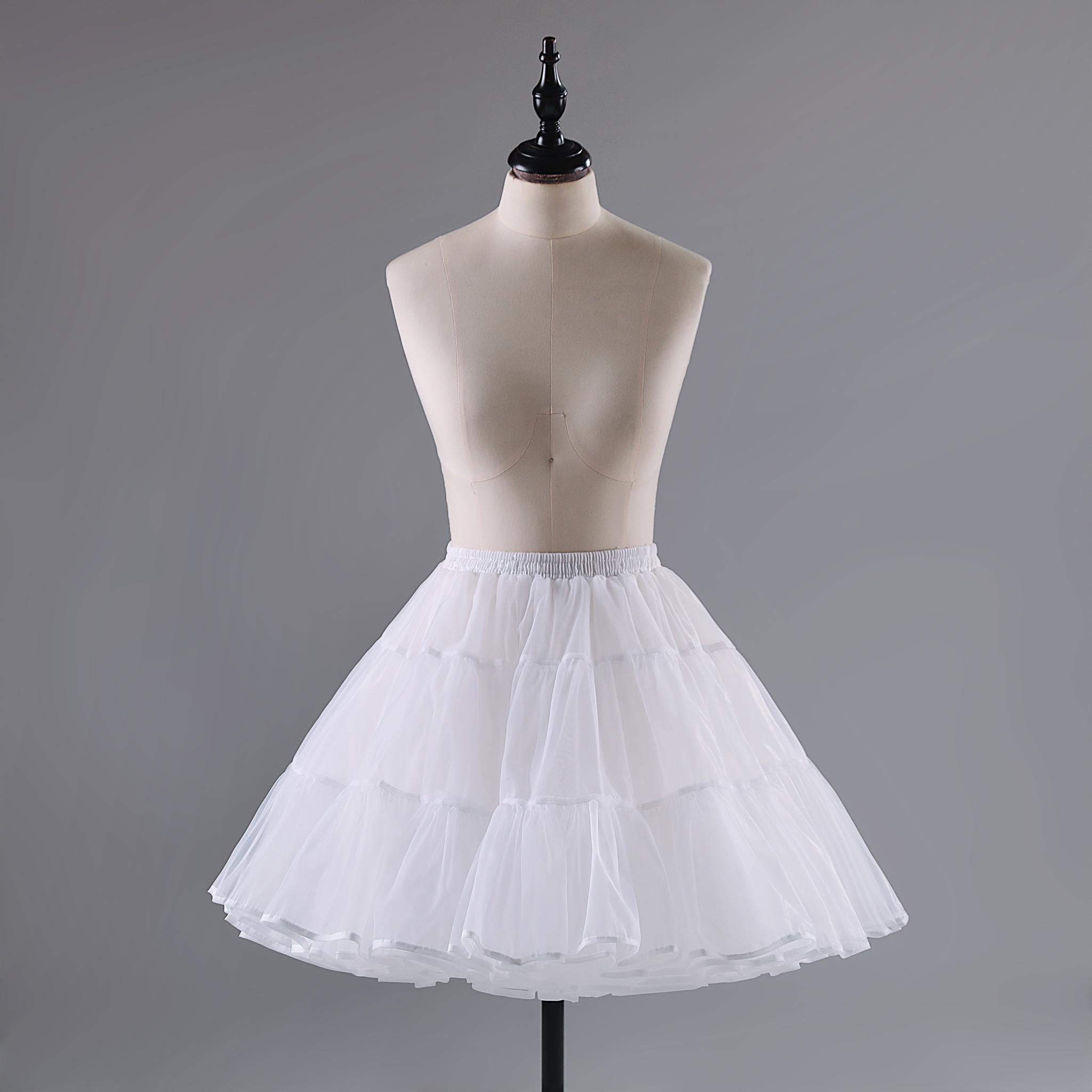 Noloria - Medium-High Volume Lolita White Puffy Petticoat, 17.7" (45 CM) - image 1
