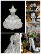 Candle Dragon Spirit - Fantasy White-Silver Lolita JSK Set - image 20