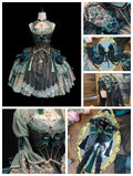 Candle Dragon Spirit - Fantasy Green Lolita JSK Set - image 18