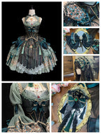 Candle Dragon Spirit - Fantasy Green Lolita JSK Set - image 18