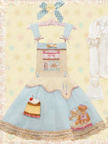 Teddy Bear Bakery Embroidered Cake Applique Sweet Lolita Suspender Skirt Set - image 12