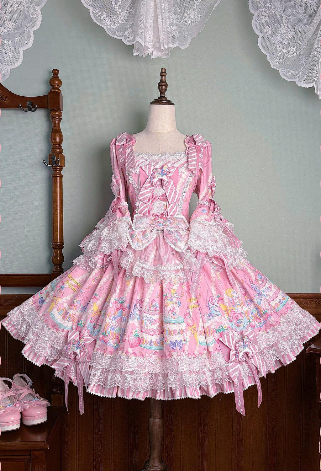 Macaron - Printed Sweet Lolita OP Dress and Old School JSK - image 53