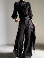 High-Waisted Draped Wide-Leg Ouji Pants - image 6