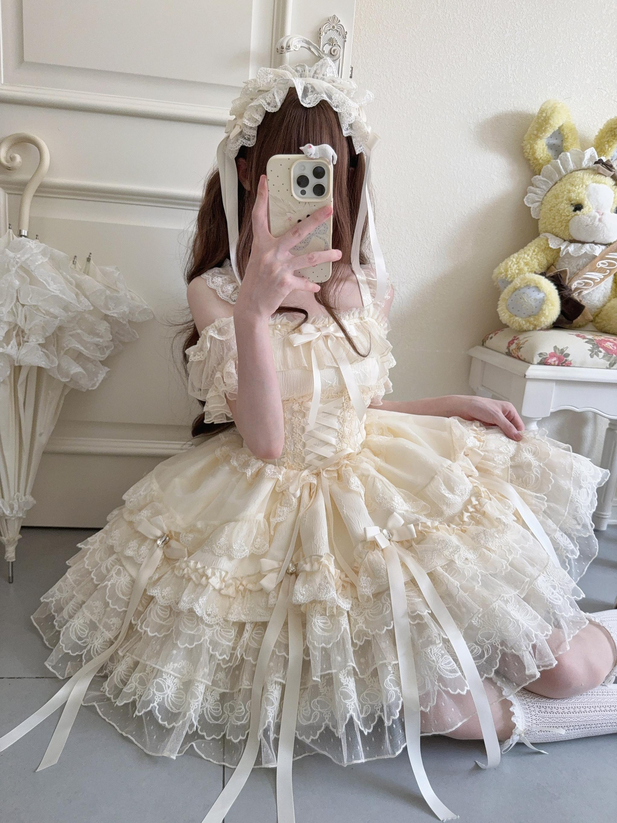 Ribbons of Love Sweet Lolita Tiered JSK Dress - image 34