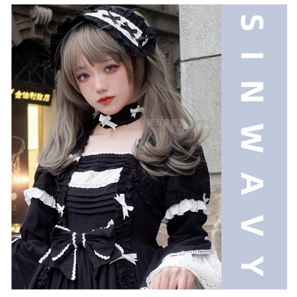 Light Gothic Lolita Wig, Green-Toned Ash Grey - image 3
