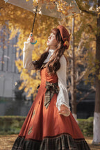 Autumn Chronicles - Sweet Lolita JSK Dress in Red & Green - image 8