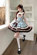 Mint Chocolate Sweet Lolita JSK Dress in Green and Brown - image 16