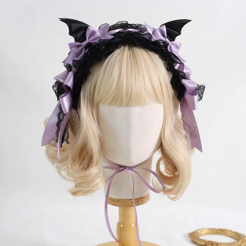 Halloween Gothic Lolita Hairband, Detachable Devil Wings - image 4