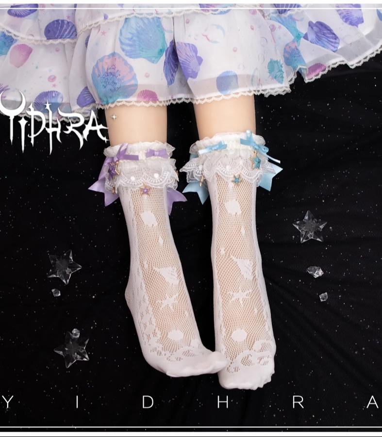 Lolita Ankle Socks and Detachable Starfish Sock Cuffs - image 1