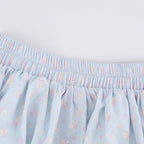 Blue Floral Print Bubble Shorts - serendipity - image 3