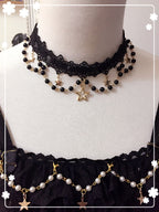 Whisper of Stars - Vintage Lolita Black OP Dress, Constellation-Themed - image 11
