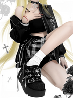 Dark Night Corridor - Punk Lolita Denim Low Platform Shoes - image 11