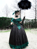 Rose 3D Floral Pearl Gothic Lolita Ball Gown OP Dress - image 8