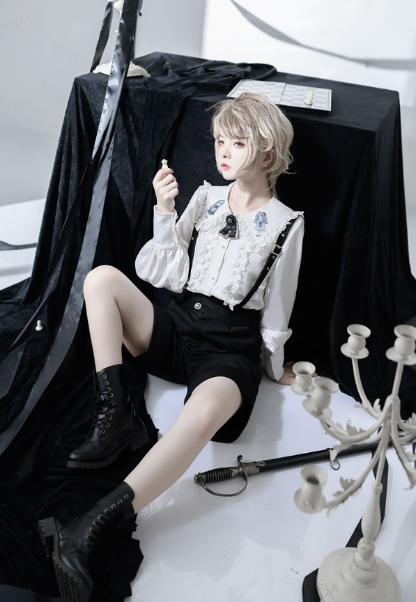 Corroding the Heart - Ouji Lolita Shirt Suspenders Shorts Collection - image 6