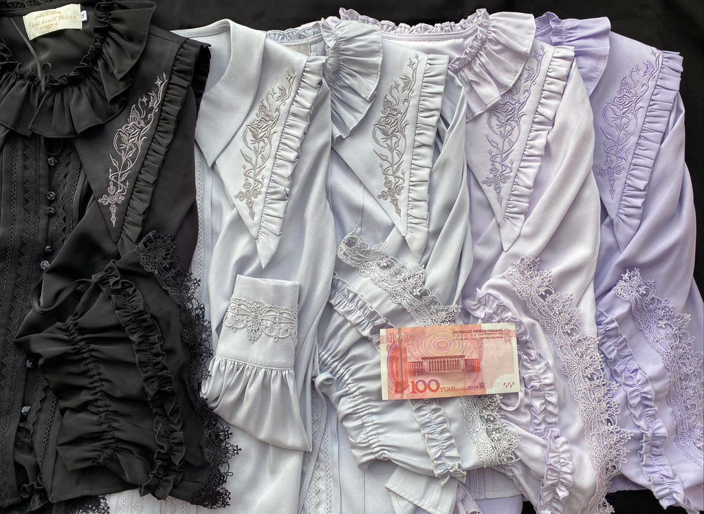 Witch Notes - Gothic Lolita Embroidered Dress Suit, Cross and Rose Print - image 32