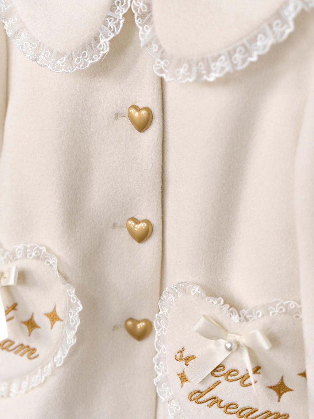 Milk Puff - Winter Fleece-Lined Sweet Lolita Coat, Detachable Collar Collection - image 20