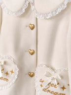Milk Puff - Winter Fleece-Lined Sweet Lolita Coat, Detachable Collar Collection - image 20