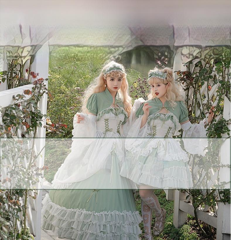 Toting Basil - Wedding Lolita Bolero, Necklace, Cuffs and Side Clip Collection - image 14