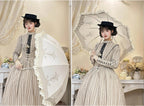 Lyre Academy - Classic Lolita 2-Fold Parasol, Lyre Print and Embroidered Trim - image 10