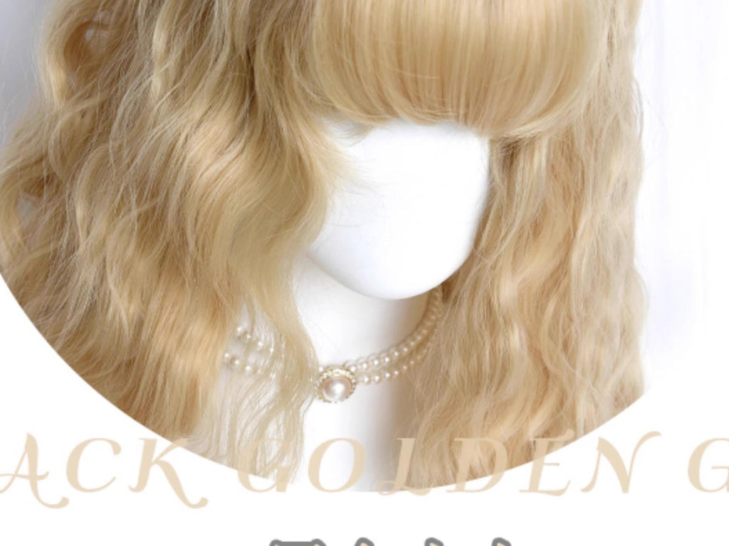 Black Gold Girl - Elegant Lolita Wig Golden Long Curly Hair - image 10
