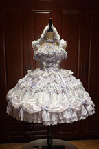 Halterneck Sweet Lolita JSK Dress with Head Bow and Train - image 1